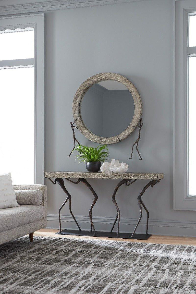 Phillips Collection Atlas Console, Graystone Top, Black Base, 60"W (TH101826 YV0J07T26F)