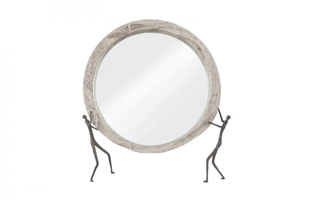 Phillips Collection Atlas Mirror, Graystone, Black Forged, 44"W (TH100834 YV0J07T26Q)