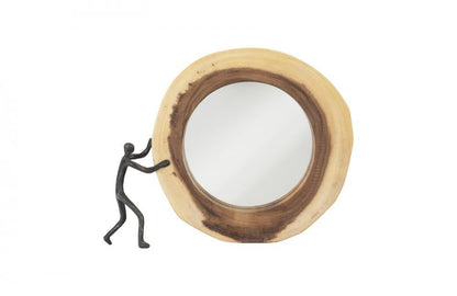Phillips Collection Atlas Mirror, Left, Chamcha, Black Forged, 15"W (TH102267 YV0J07T26L)