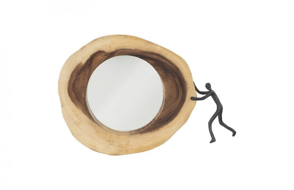 Phillips Collection Atlas Mirror, Right, Chamcha, Black Forged, 15"W (TH101641 YV0J07T26M)