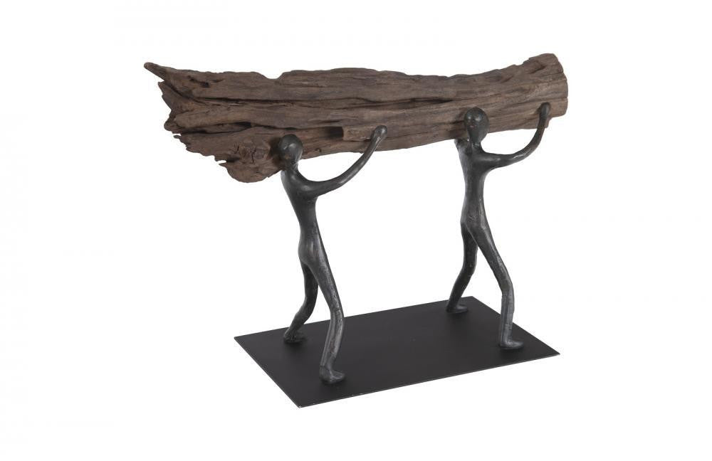 Phillips Collection Atlas Tabletop Log Lift Sculpture Dark Wood