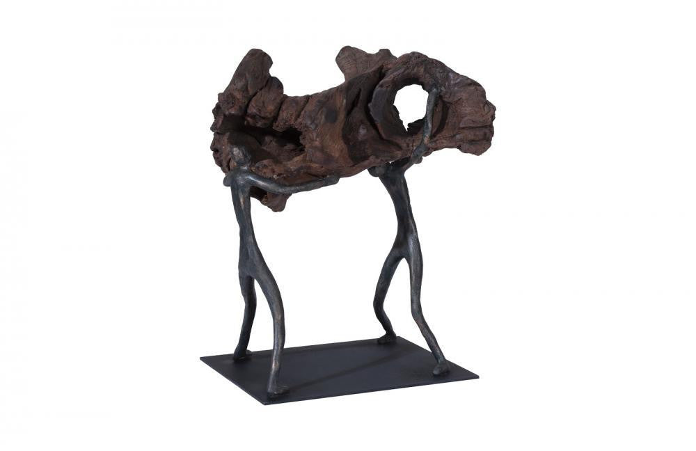 Phillips Collection Atlas Tabletop Freeform Hight Lift Sculpture Dark Wood