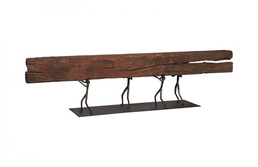 Phillips Collection Atlas Tabletop Rail Tie Sculpture Wood
