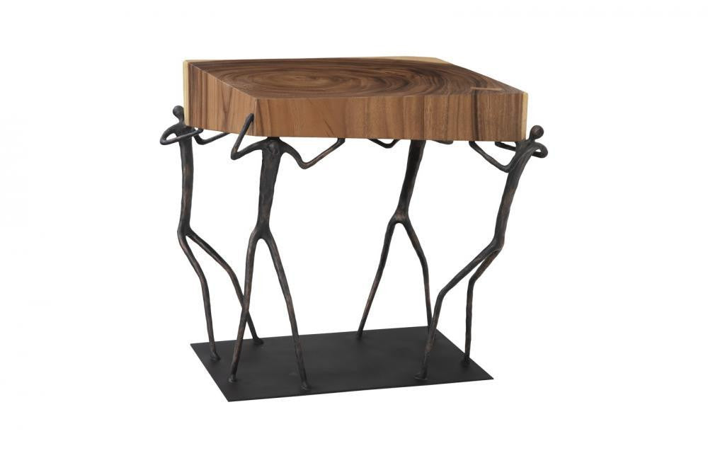 Phillips Collection Atlas Side Table Chamcha, Black Forged