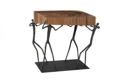 Phillips Collection Atlas Side Table Chamcha, Black Forged