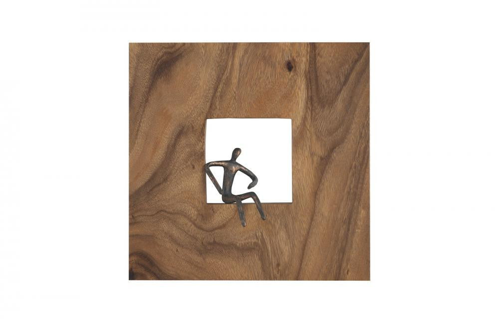 Phillips Collection Atlas Wall Art, Square, Akimbo Figure, Chamcha, Black Forged, 14"W (TH101651 YV0J07T279)