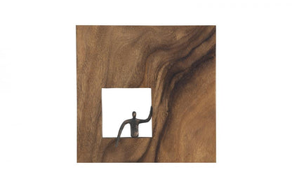 Phillips Collection Atlas Wall Art, Square, Leaning Figure, Chamcha, Black Forged, 14"W (TH101653 YV0J07T33G)