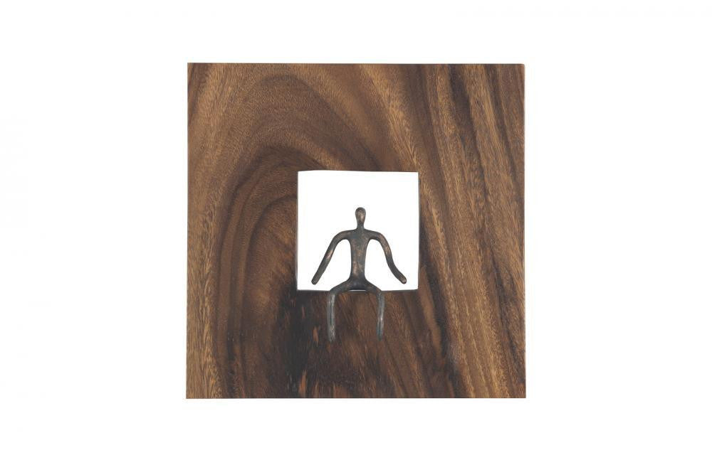 Phillips Collection Atlas Wall Art, Square, Sitting Figure, Chamcha, Black Forged, 14"W (TH101650 YV0J07T278)