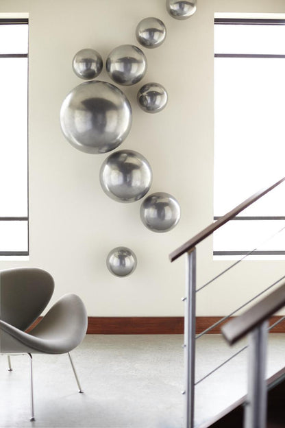Phillips Collection Ball Wall Sculpture, Small, Polished Aluminum, 12"W (PH60520 YV0J07T341)