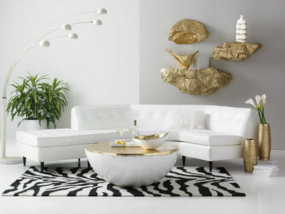 Phillips Collection Broken Egg Coffee Table, Pearl White, Gold Leaf, 42"W (PH67500 YV0J07T362)