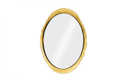 Phillips Collection Broken Egg Mirror Pearl White, Gold Leaf