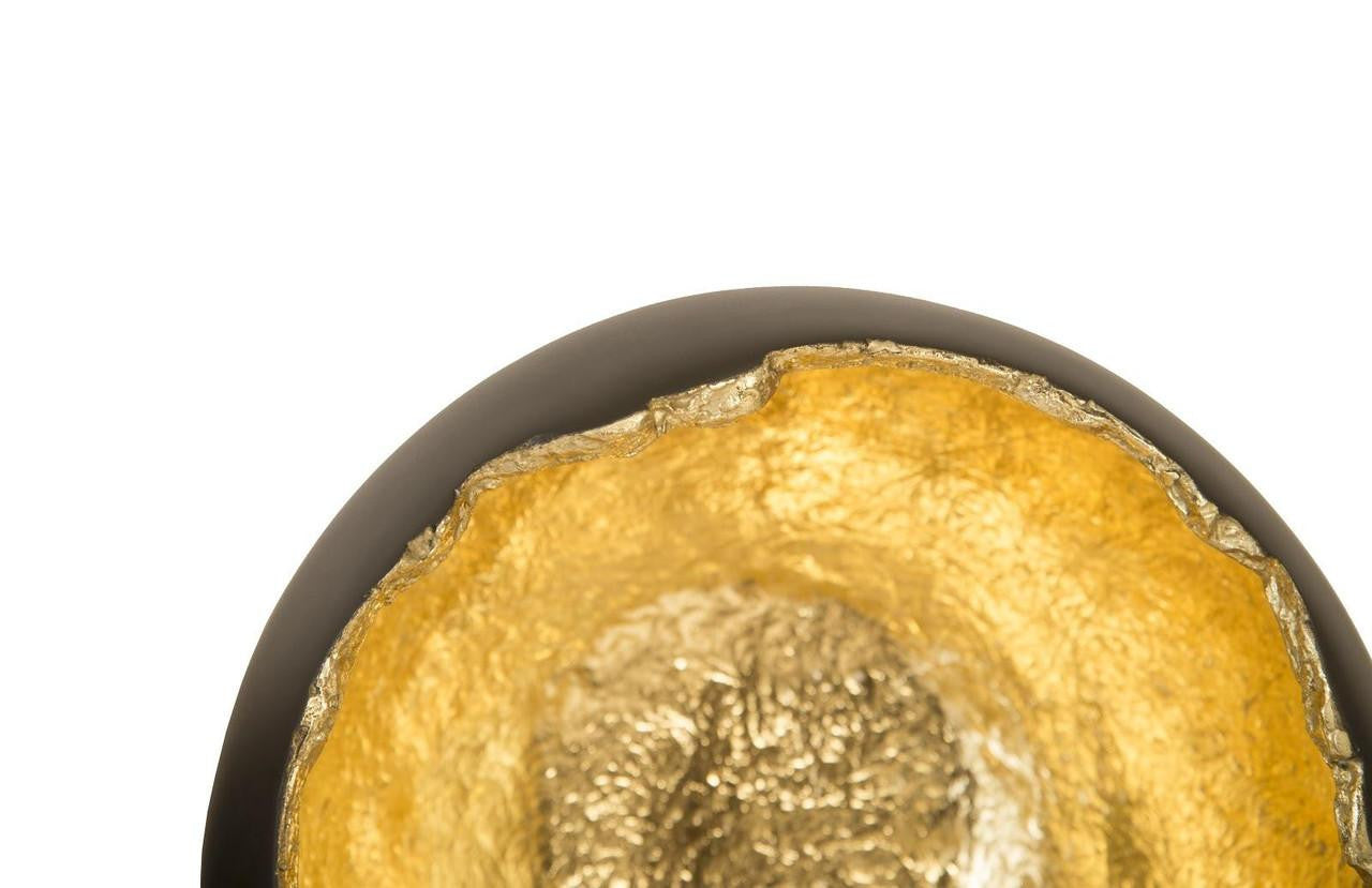 Phillips Collection Broken Egg Wall Sculpture, Set of 4, Black, Gold Leaf, 12"W (PH81190 YV0J07T369)