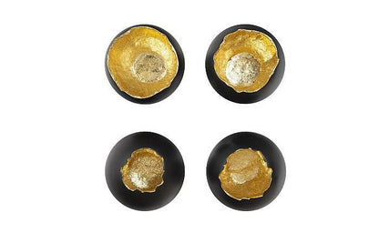Phillips Collection Broken Egg Wall Sculpture, Set of 4, Black, Gold Leaf, 12"W (PH81190 YV0J07T369)