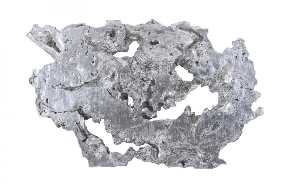 Phillips Collection Burled Wall Sculpture, Silver Leaf, 96"W (PH83683 YV0J07T437)