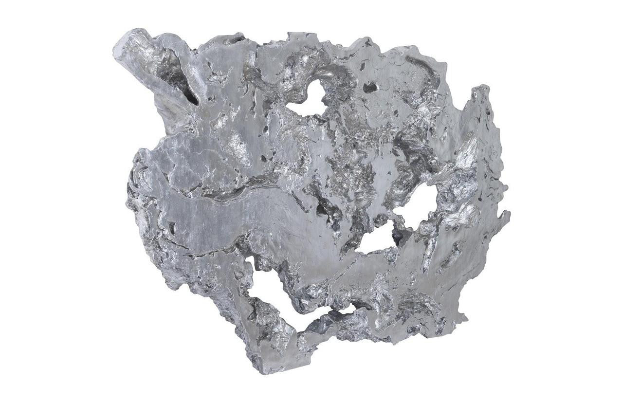 Phillips Collection Burled Wall Sculpture, Silver Leaf, 96"W (PH83683 YV0J07T437)