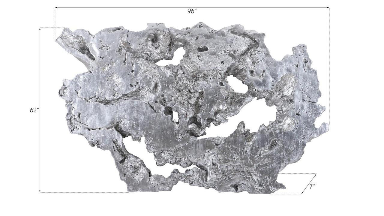 Phillips Collection Burled Wall Sculpture, Silver Leaf, 96"W (PH83683 YV0J07T437)