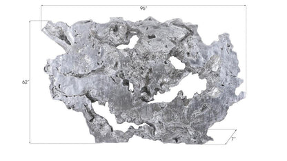 Phillips Collection Burled Wall Sculpture, Silver Leaf, 96"W (PH83683 YV0J07T437)