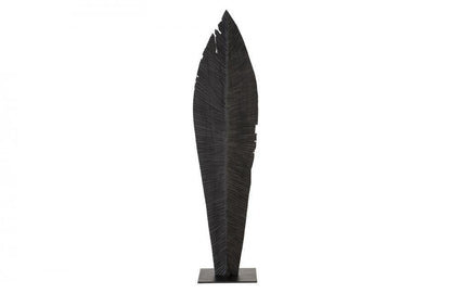 Phillips Collection Carved Leaf Large Sculpture Charcoal