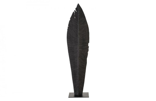 Phillips Collection Carved Leaf Large Sculpture Charcoal