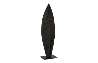 Phillips Collection Carved Leaf Small Sculpture Charcoal