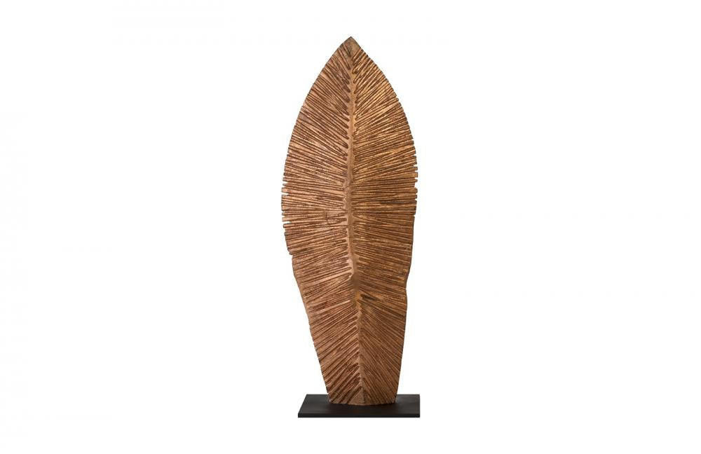 Phillips Collection Carved Leaf Sculpture, Small, Copper, Black Base, 44"H (TH89170 YV0J07T448)