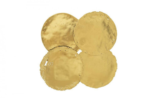 Phillips Collection Cast Oil Drum Set of 4 Wall Disks Gold Leaf