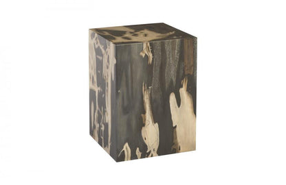 Phillips Collection Cast Petrified Rectangle Wood Stool Aged Wood