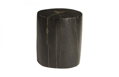 Phillips Collection Cast Petrified Round Wood Stool Black Wood