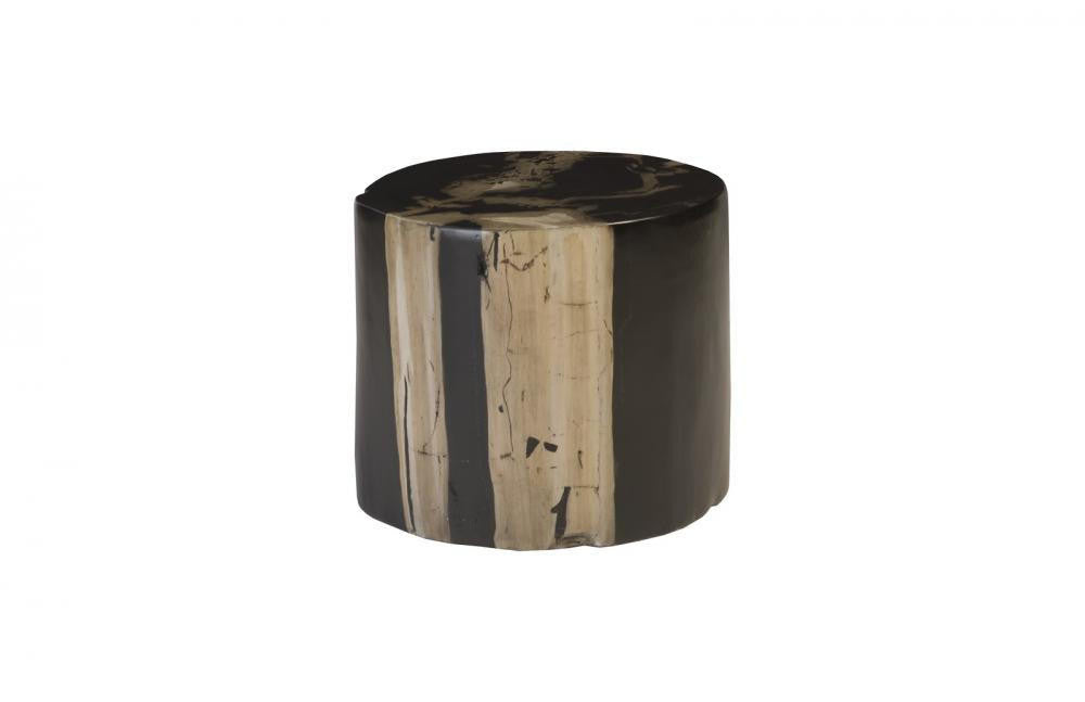 Phillips Collection Cast Petrified Round Wood Stool Brown