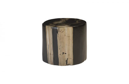 Phillips Collection Cast Petrified Round Wood Stool Brown