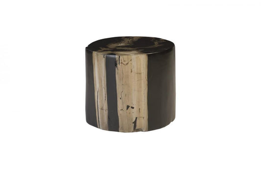 Phillips Collection Cast Petrified Round Wood Stool Brown