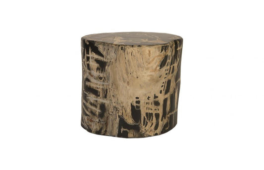 Phillips Collection Cast Petrified Irregular Wood Stool Wood