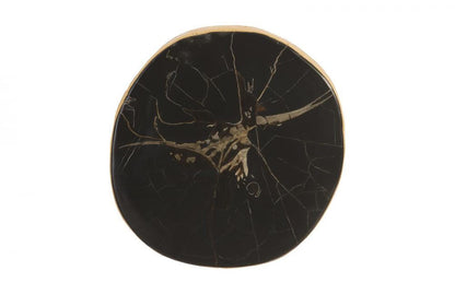 Phillips Collection Cast Petrified Wood Round Wall Tile Black, Natural
