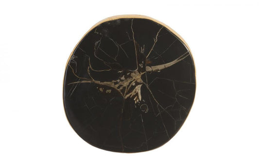 Phillips Collection Cast Petrified Wood Round Wall Tile Black, Natural