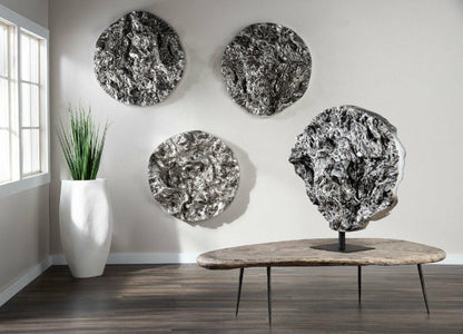 Phillips Collection Cast Root Wall Sculpture, Swirling, Silver Leaf, 32"W (PH107122 YV0J07T52E)