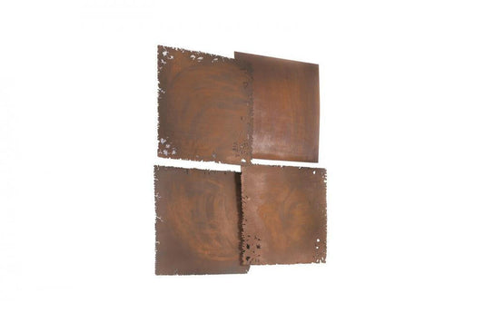Phillips Collection Cast Square Oil Drum Wall Tile Brown Rust