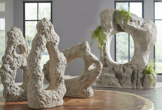 Phillips Collection Cast Stone Single Hole Sculpture Off-White