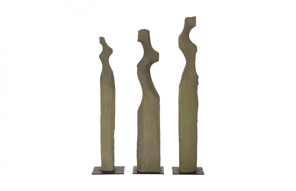 Phillips Collection Cast Women Set of 3 Sculptures Gray