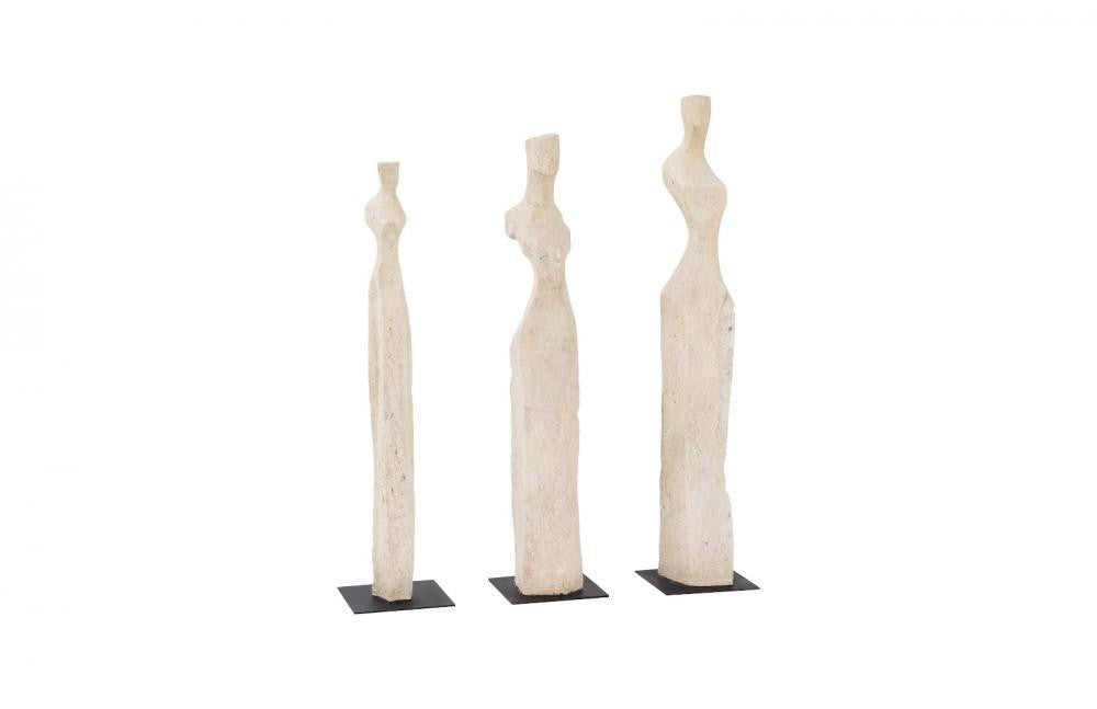 Phillips Collection Cast Women Set of 3 Sculptures Off-White