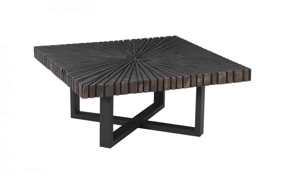 Phillips Collection Chainsaw Coffee Table, Square, Charcoal Top, Black Base, 39"W (TH103559 YV0J07T53L)