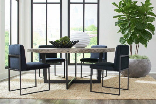 Phillips Collection Chuleta Dining Table, Graystone Top, Stainless Steel Base, 72"W (TH86250 YV0J07T543)