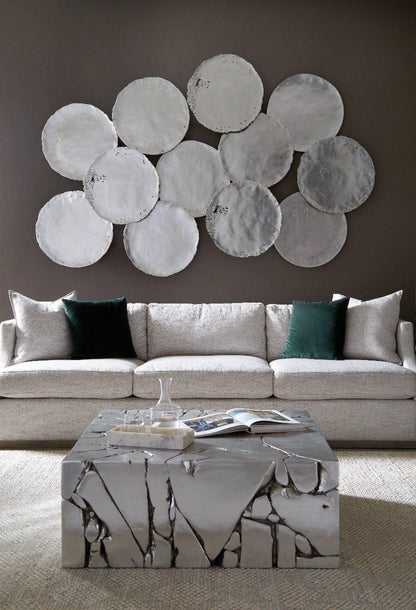 Phillips Collection Chunk Square Coffee Table, Silver Leaf, 39"W (PH104344 YV0J07T546)