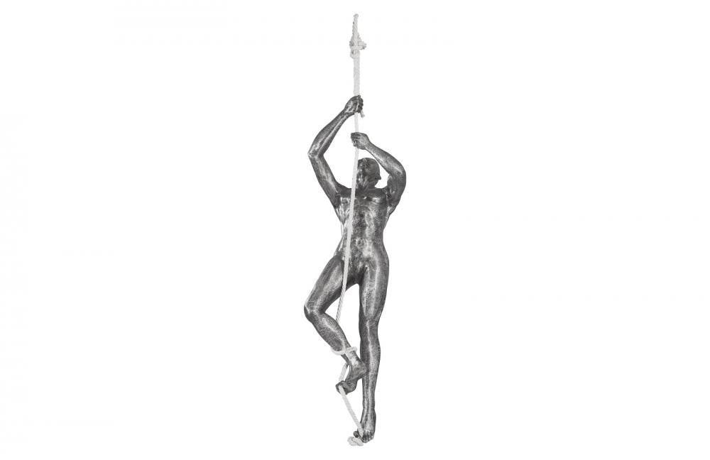 Phillips Collection Climbing Figure with Rope Sculpture Aluminum