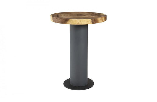 Phillips Collection Concrete Bar Table, Wood Top, Black Base, 32"W (TH78367 YV0J07T61C)
