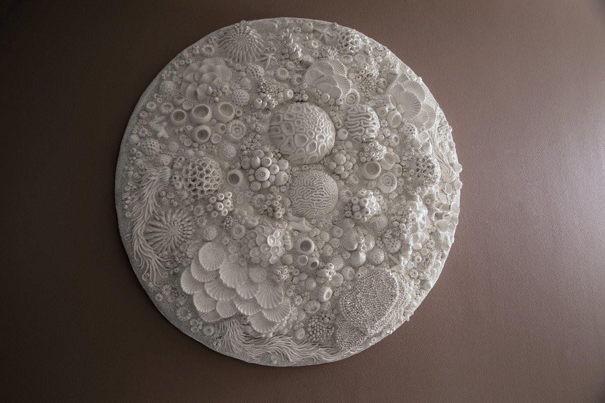 Phillips Collection Coral Reef Wall Art, Round, Ivory, 48"W (PH112039 YV0J07T61H)