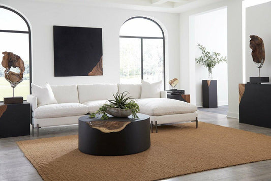 Phillips Collection Cornered Coffee Table, Black, Chamcha, 40"W (TH110324 YV0J07T61M)
