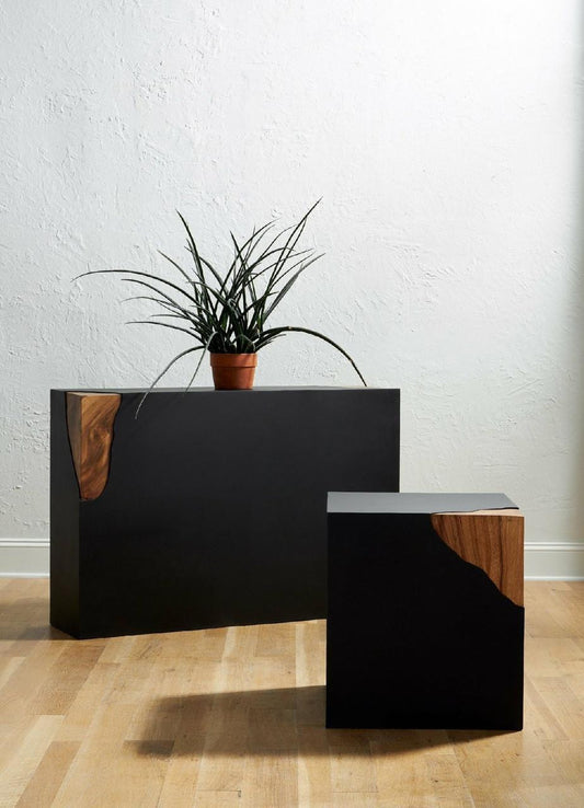 Phillips Collection Cornered Console, Black, Chamcha, 48"W (TH110316 YV0J07T61N)