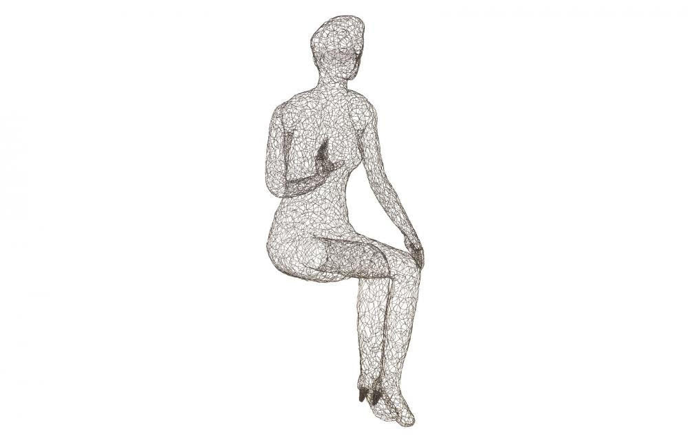 Phillips Collection Crazy Wire Figure Sculpture Black