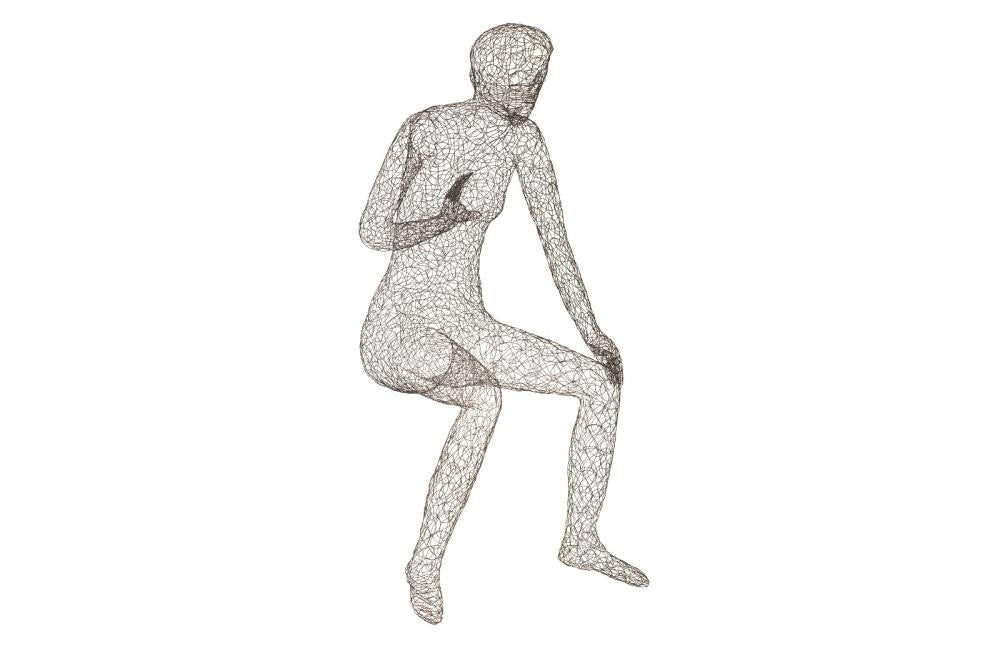 Phillips Collection Crazy Wire Figure Sculpture Black