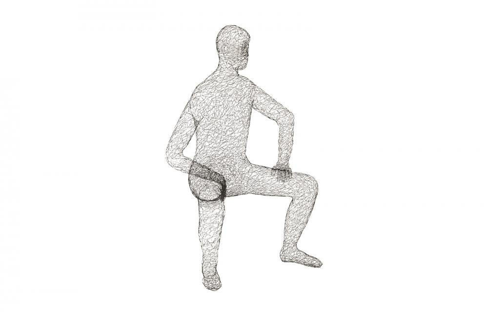 Phillips Collection Crazy Wire Figure Sculpture, Lounging Male, Black, 51"H (CH82089 YV0J07T625)